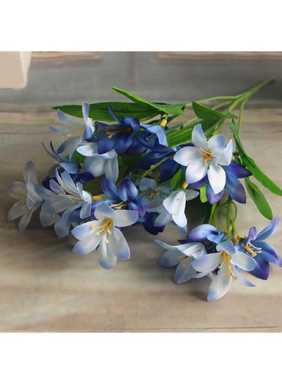 Buy 24 Lovely Artificial Lily Flower Bouquet Blue/Green 36centimeter in Egypt