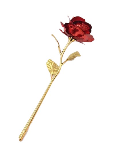 Buy Single Piece Gold Plated Rose Flower For Birthday & Wedding Gift Red/Gold 25x8x5centimeter in UAE