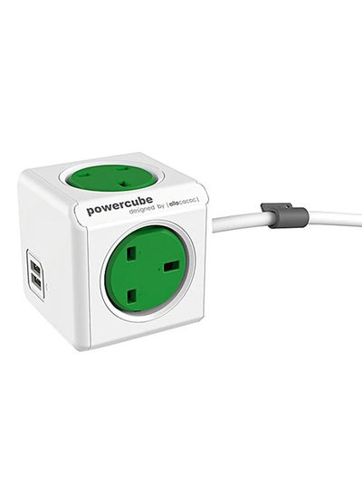 Buy PowerCube Extended USB Power Socket Green/White in Saudi Arabia