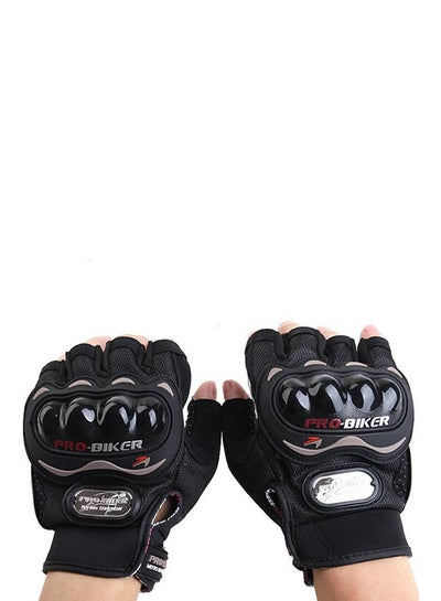 Buy 2-Piece Motorcycle Racing Half-Finger Protective Gloves Set in Saudi Arabia