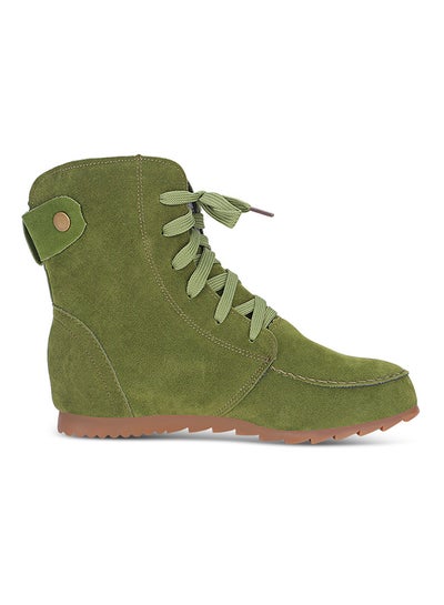 Buy Lace-Up Elevator Boot Green in UAE