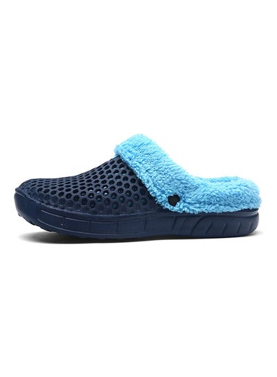 Buy Breathable Fur Anti-skid Slide Blue in UAE