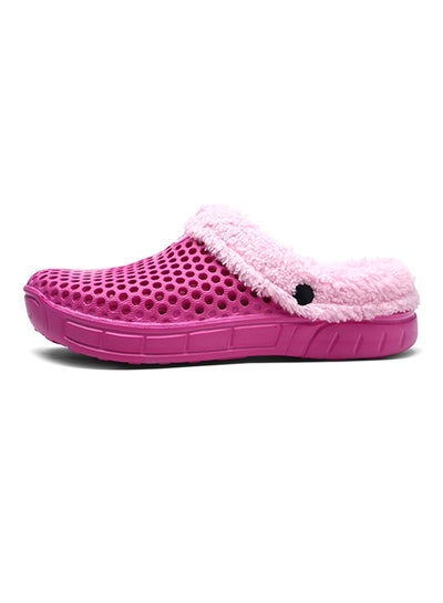 Buy Breathable Fur Anti-skid Slide Pink in UAE