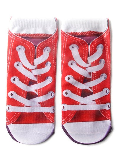 Buy 3D Print Socks Red/White in Saudi Arabia