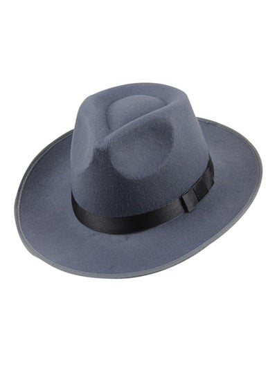 Buy Wide Brim Fedora Panama Hat Grey in Saudi Arabia