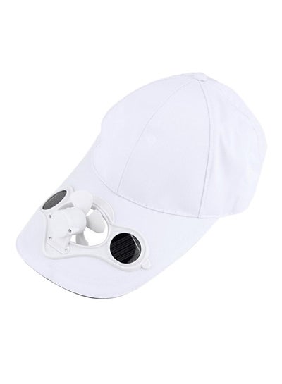 Buy Fishing Cap With Solar Fan White in Saudi Arabia