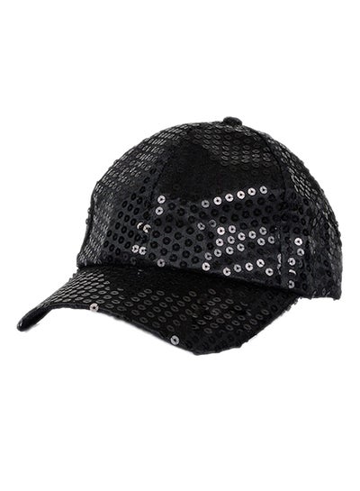 Buy Sequins Snapback Casual Cap Black in UAE