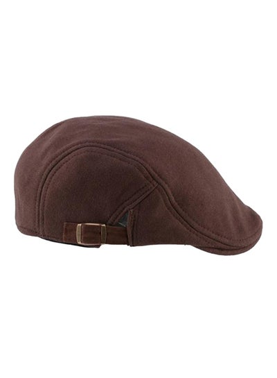 Buy Solid Pattern Duckbill Flat Cap Brown in Saudi Arabia