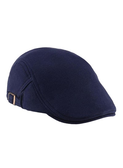 Buy Solid Pattern Duckbill Flat Cap Navy Blue in Saudi Arabia