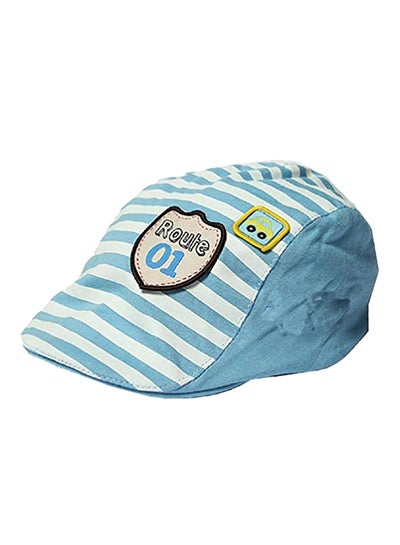 Buy Striped Beret Cap Light Blue/White in UAE