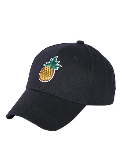 Buy Cactus Pineapple Embroidery Baseball Cap Black in UAE