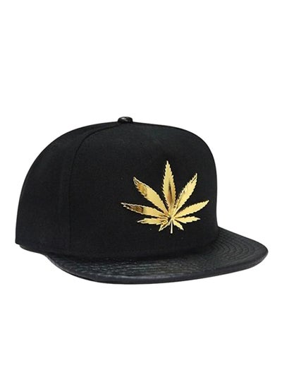 Buy Leaf Design Snapback Baseball Cap Black in Saudi Arabia