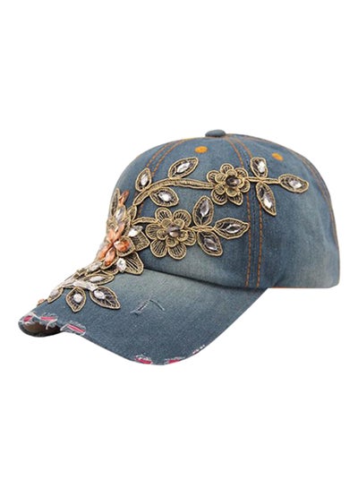 Buy Embossing Flower Cap Dark Blue in UAE