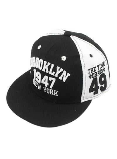 Buy English Letter Printed Outdoor Cap Black White in UAE