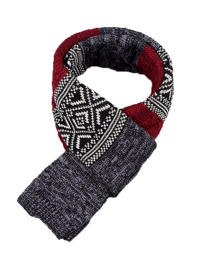 Buy Long Patchwork Scarf Red in Saudi Arabia