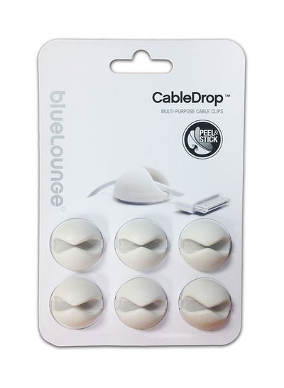 Buy Pack Of 6 CableDrop Cable Holders White in UAE