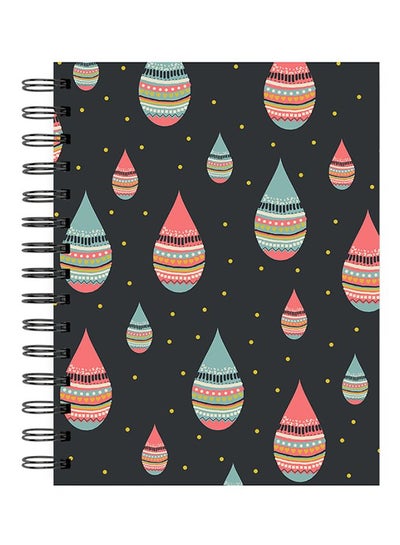 Buy Floral Pattern Spiral A4 Hard Bind Notebook Multicolour in UAE