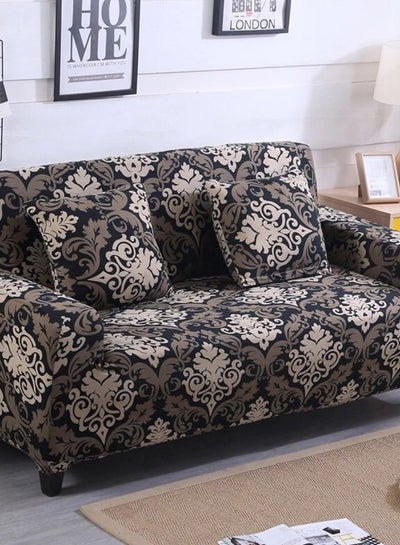 Buy 2-Seater Bohemia Design Sofa Cover Black/Brown 145x185cm in Saudi Arabia
