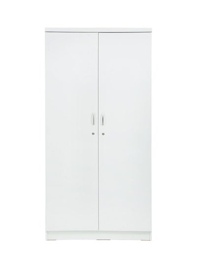 Buy 2-Door Premium Wardrobe With Drawer White 80x190x50cm in UAE