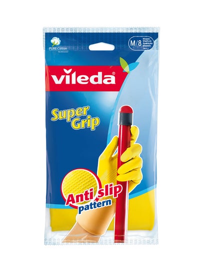 Buy Super Grip Reusable Glove Yellow M in UAE