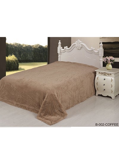 Buy Classic Style Blanket Velvet Coffee 160 x 220centimeter in UAE