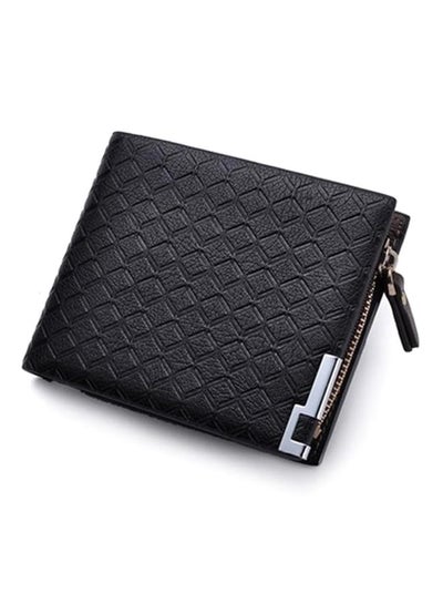 Buy Fax Leather Zip Around Wallet Black in UAE