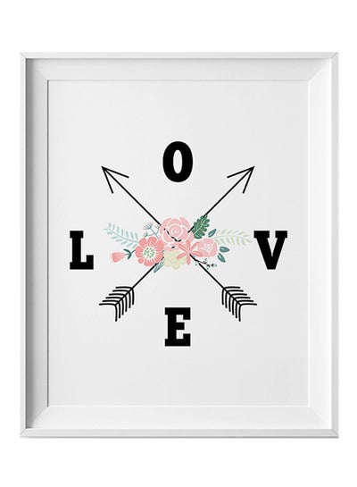 Buy Love Wall Art Painting With Frame Multicolour 32 x 22cm in Saudi Arabia