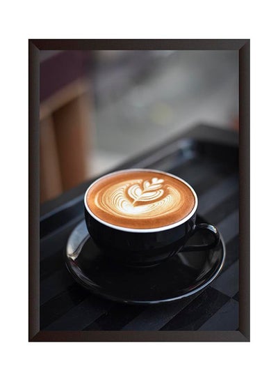 Buy Cup Of LatteModern Wall Art Black/Brown 32x22centimeter in Saudi Arabia