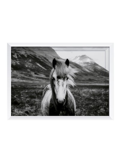 Buy Horse Wall Art Painting With Frame Black/White 32x2x22cm in Saudi Arabia