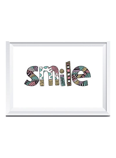 Buy Smile Wall Art Painting With Frame Multicolour 32 x 22cm in Saudi Arabia