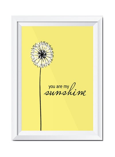 Buy You Are My Sunshine Wall Art Painting With Frame Yellow/Black 32 x 22cm in Saudi Arabia