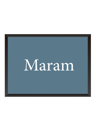 Buy Maram Name Wall Art Painting With Frame Blue/White 32x22centimeter in Saudi Arabia