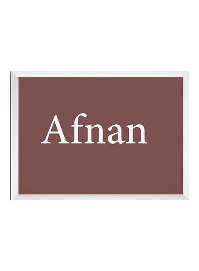 Buy Afnan Name Wall Art Painting With Frame Brown/White 32x22x2cm in Saudi Arabia