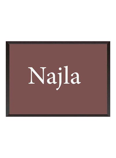 Buy Najla Name Wall Art Painting With Frame Black/Brown White 32x22x2cm in Saudi Arabia