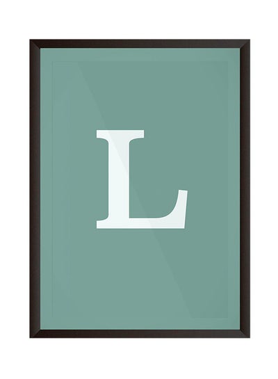 Buy L Letter Wall Art Painting With Frame Green 32x22x2cm in Saudi Arabia