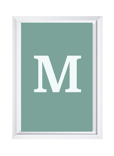 Buy M Letter Wall Art Painting With Frame Green 32x22cm in Saudi Arabia