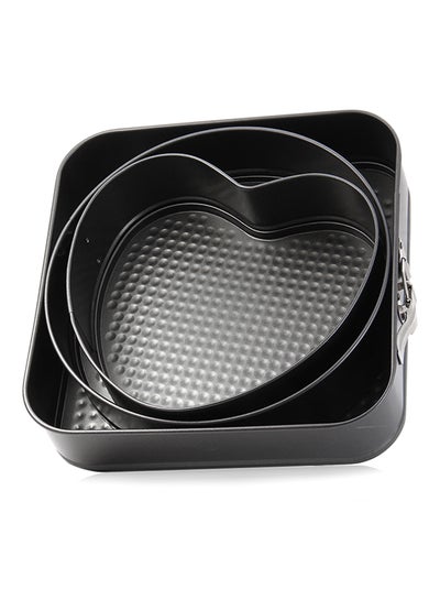 Buy 3-Piece Non-Stick Cake Pan Set Multicolour in Saudi Arabia