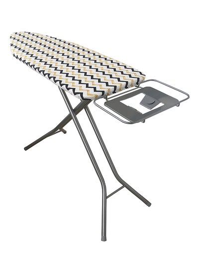 Buy Stylish And Attractive Designed Portable Mesh Top Ironing Board With Steam Iron Rest Grey/White/Yellow 122x43x96cm in UAE