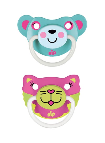 Buy 2-Piece Funny Animal Printed Silicone Soother in Saudi Arabia