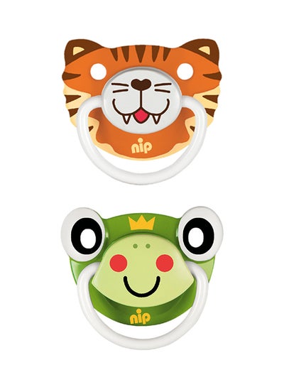 Buy 2-Piece Funny Animal Soother-Tiger And Frog in Saudi Arabia
