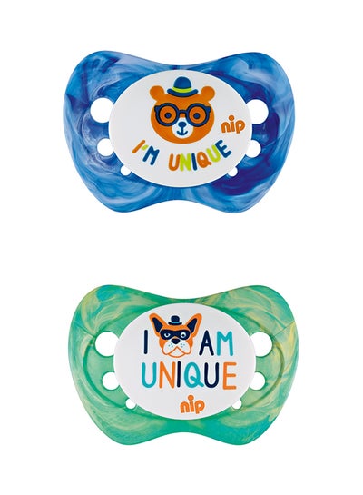 Buy 2-Piece Unique Soother Set-Bear And Dog in Saudi Arabia