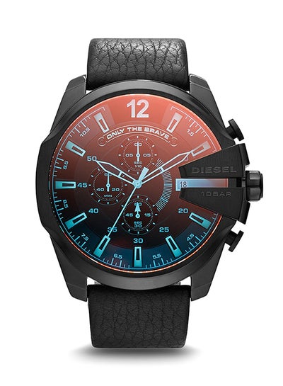 Buy Men's Round Shape Leather Band Chronograph Wrist Watch 51 mm - Black - DZ4323 in UAE