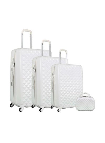 Buy 3-Piece Luggage Trolley Set With Beauty Case White in Egypt