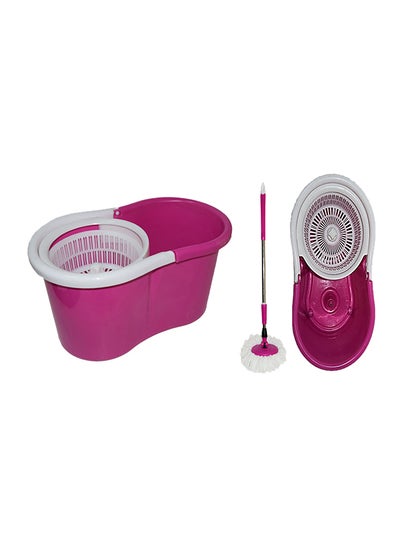 Buy 360 Degree Rotating Mop Stick With Bucket Pink 50x30x30centimeter in UAE