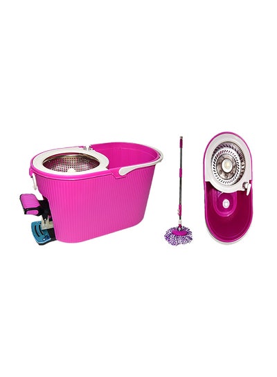 Buy 360 Degree Rotating Mop Stick With Bucket Pink 50x30x28centimeter in Saudi Arabia