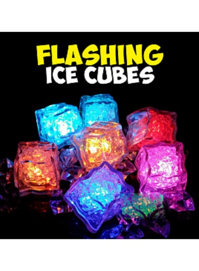 Buy 12 Piece LED Artificial Flashing Ice Cubes Multicolour 2.5cm in Saudi Arabia