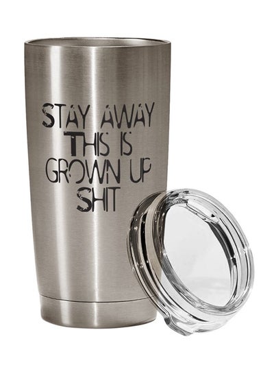 Buy Stainless Steel Travel Tumbler With Acrylic Lid Silver/Clear 9 x 17centimeter in UAE