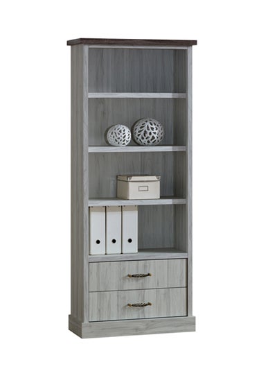 Buy 2-Drawer Emily Bookcase Grey 75x185x38centimeter in UAE