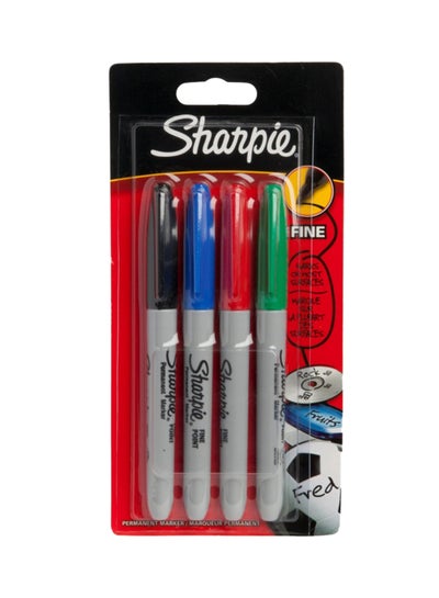 Buy Pack Of 4 Permanent Marker Set Multicolour in UAE