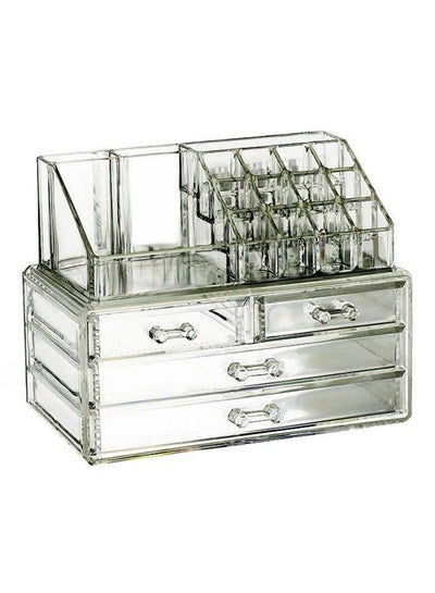 Buy Cosmetic Organizer Clear/Black in Saudi Arabia